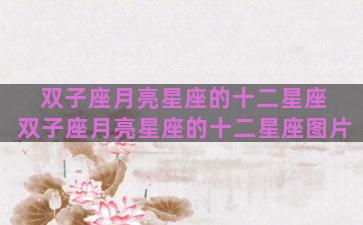 双子座月亮星座的十二星座 双子座月亮星座的十二星座图片